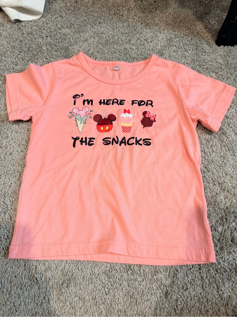Girls' Pink Long Sleeve Graphic Tee - I'm Here for the Snacks